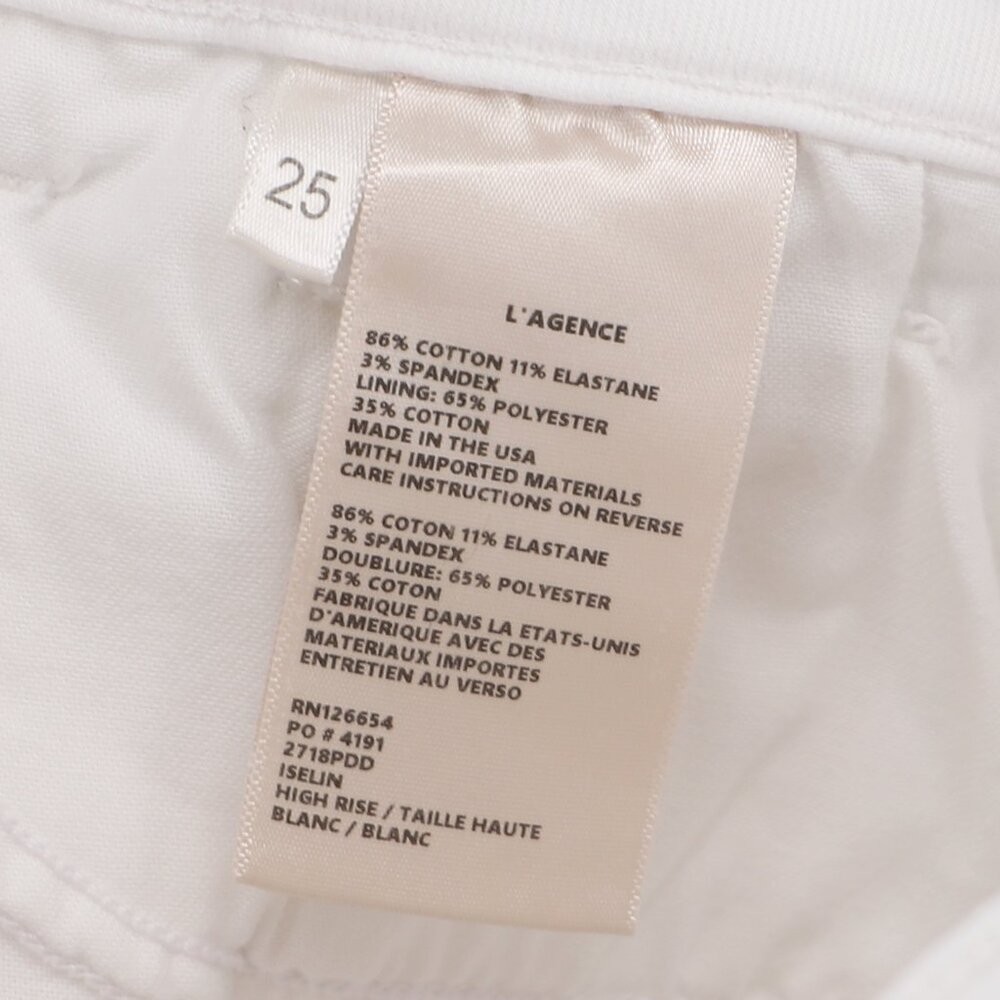 L'AGENCE White Stretch Denim Bermuda Short Size 25 - Picture 7 of 7